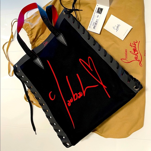 Christian Louboutin Handbags - Christian Louboutin Cabalace Leather Trimmed Tote